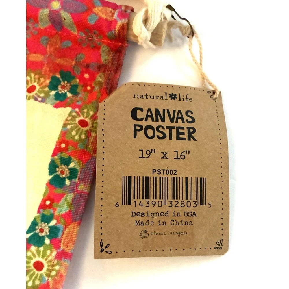 NWT Natural Life Canvas Wall Hanging 